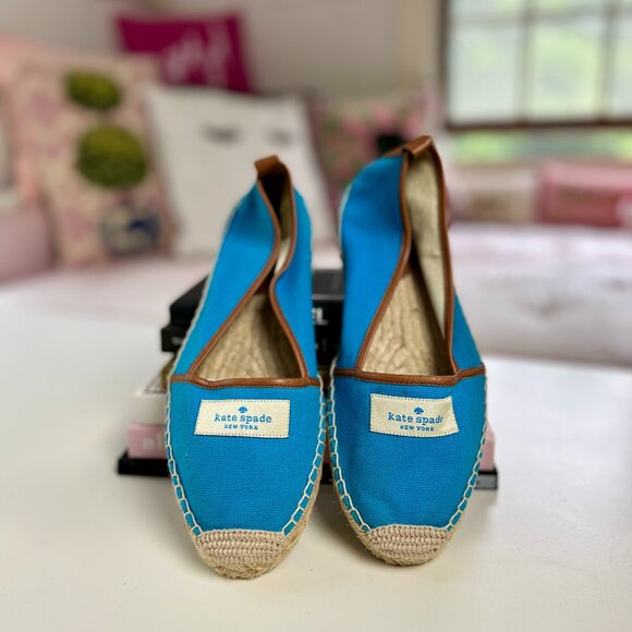 Kate Spade New York, Lara logo espadrille flat, turquoise. 8 - Picture 1 of 7